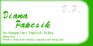 diana papcsik business card